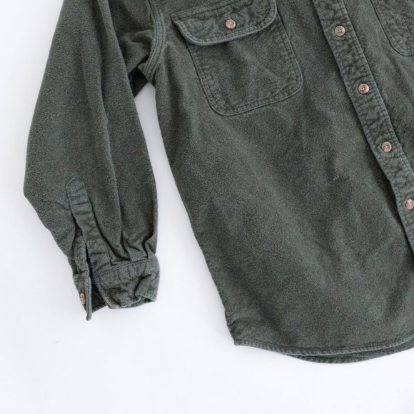 Field & Stream Hunter Green 100% Cotton Button Down Shacket Jacket  Shirt ~Large - Picture 10 of 12